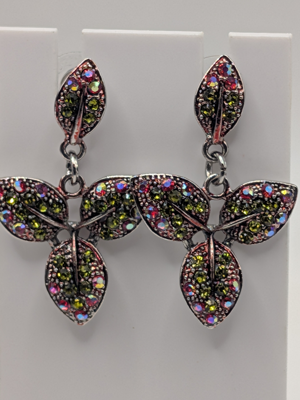 Kirks Folly Multicolor Leaf Dangle  Earrings
